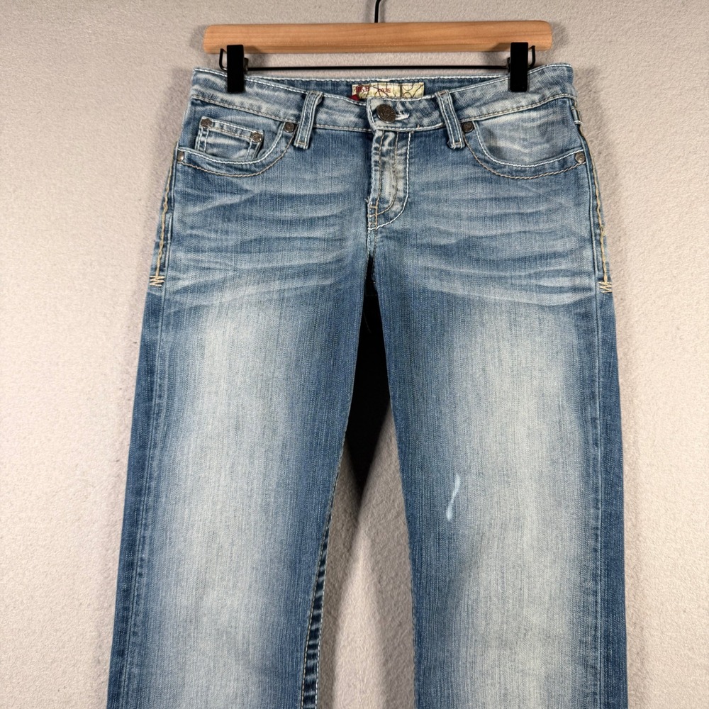 BKE Kate Bootcut Jeans Womens 28x35.5 Medium Wash Contrast Stitch Stretch Denim - Picture 3 of 16